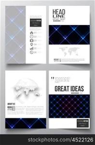 Set of business templates for brochure, magazine, flyer, booklet or annual report. Abstract polygonal background, modern stylish square vector texture.