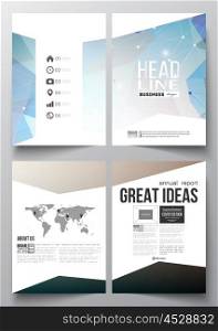 Set of business templates for brochure, magazine, flyer, booklet or annual report. Abstract colorful polygonal backdrop, modern stylish triangular vector texture.