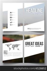 Set of business templates for brochure, magazine, flyer, booklet or annual report. Blurred image, urban landscape, cityscape, modern texture.