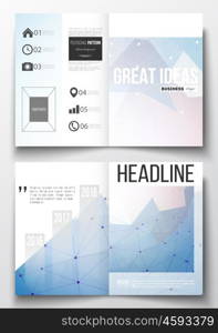 Set of business templates for brochure, magazine, flyer, booklet or annual report. Abstract colorful polygonal background, modern stylish triangle vector texture.