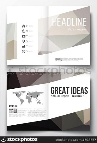 Set of business templates for brochure, magazine, flyer, booklet or annual report. Abstract blurred background, modern stylish dark vector texture.