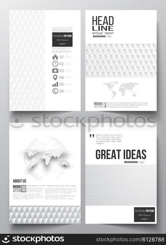 Set of business templates for brochure, magazine, flyer, booklet or annual report. Abstract colorful polygonal background, modern stylish triangle vector texture.