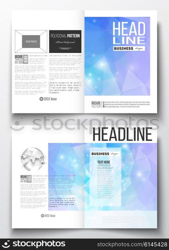 Set of business templates for brochure, magazine, flyer, booklet or annual report. Abstract colorful polygonal background, modern stylish triangle vector texture.