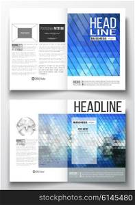 Set of business templates for brochure, magazine, flyer, booklet or annual report. Abstract colorful polygonal background, modern stylish triangle vector texture.