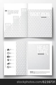 Set of business templates for brochure, magazine, flyer, booklet or annual report. Abstract colorful polygonal background, modern stylish triangle vector texture.