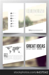 Set of business templates for brochure, magazine, flyer, booklet or annual report. Blurred image. Modern triangular vector texture.