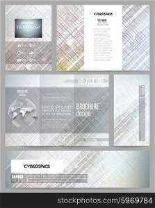 Set of business templates for presentation, brochure, flyer, banner or booklet. Abstract science or technology vector background.