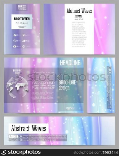 Set of business templates for presentation, brochure, flyer, banner or booklet. Abstract wave vector background.