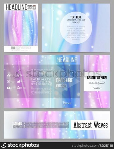 Set of business templates for presentation, brochure, flyer, banner or booklet. Abstract wave vector background.