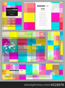 Set of business templates for presentation, brochure, flyer or booklet. Abstract colorful business background, modern stylish vector texture.