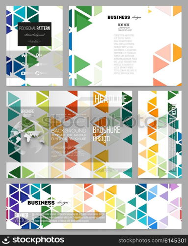 Set of business templates for presentation, brochure, flyer or booklet. Abstract colorful business background, modern stylish hexagonal and triangle vector texture