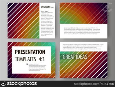 Set of business templates for presentation slides. Abstract vector layouts in flat style. Minimalistic design with circles, diagonal lines. Geometric shapes forming beautiful retro background.. Set of business templates for presentation slides. Easy editable abstract vector layouts in flat design. Minimalistic design with circles, diagonal lines. Geometric shapes forming beautiful retro background.