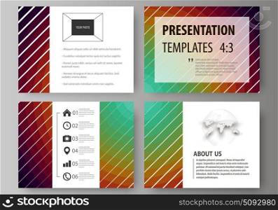Set of business templates for presentation slides. Abstract vector layouts in flat style. Minimalistic design with circles, diagonal lines. Geometric shapes forming beautiful retro background.. Set of business templates for presentation slides. Easy editable abstract vector layouts in flat design. Minimalistic design with circles, diagonal lines. Geometric shapes forming beautiful retro background.