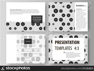 Set of business templates for presentation slides. Abstract vector layouts in flat style. Chemistry pattern, hexagonal design molecule structure, medical DNA research. Geometric colorful background.. Set of business templates for presentation slides. Easy editable abstract vector layouts in flat design. Chemistry pattern, hexagonal design molecule structure, scientific, medical DNA research. Geometric colorful background.
