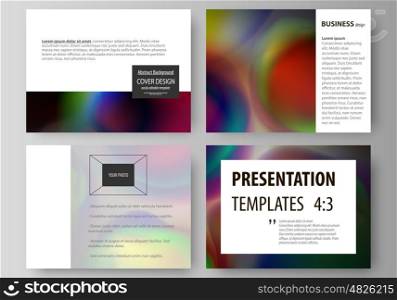 Set of business templates for presentation slides. Easy editable abstract layouts in flat design, vector illustration. Colorful design background with abstract shapes, bright cell backdrop.