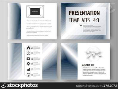 Set of business templates for presentation slides. Easy editable abstract vector layouts in flat design. Simple monochrome geometric pattern. Abstract polygonal style, stylish modern background.