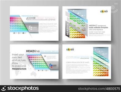 Set of business templates for presentation slides. Easy editable abstract vector layouts in flat design.