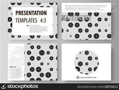 Set of business templates for presentation slides. Easy editable abstract vector layouts in flat design. Chemistry pattern, hexagonal design molecule structure, scientific, medical DNA research. Geometric colorful background.