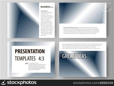 Set of business templates for presentation slides. Easy editable abstract vector layouts in flat design. Simple monochrome geometric pattern. Abstract polygonal style, stylish modern background.
