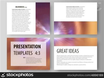 Set of business templates for presentation slides. Easy editable abstract vector layouts in flat design. Bright color colorful design, beautiful futuristic background.