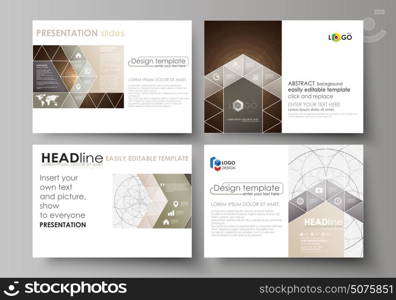 Set of business templates for presentation slides. Easy editable abstract vector layouts in flat design. Alchemical theme. Fractal art background. Sacred geometry. Mysterious relaxation pattern.. Set of business templates for presentation slides. Easy editable abstract vector layouts in flat design. Alchemical theme. Fractal art background. Sacred geometry. Mysterious relaxation pattern