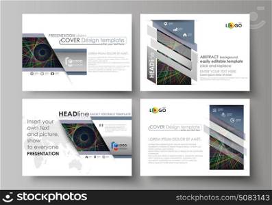 Set of business templates for presentation slides. Easy editable abstract vector layouts in flat design. Bright color lines, colorful beautiful background. Perfect decoration.. Set of business templates for presentation slides. Easy editable abstract vector layouts in flat design. Bright color lines, colorful beautiful background. Perfect decoration