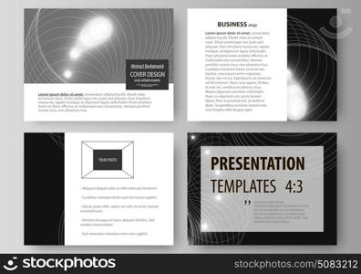 Set of business templates for presentation slides. Easy editable abstract vector layouts in flat design. Sacred geometry, glowing geometrical ornament. Mystical background.. Set of business templates for presentation slides. Easy editable abstract vector layouts in flat design. Sacred geometry, glowing geometrical ornament. Mystical background