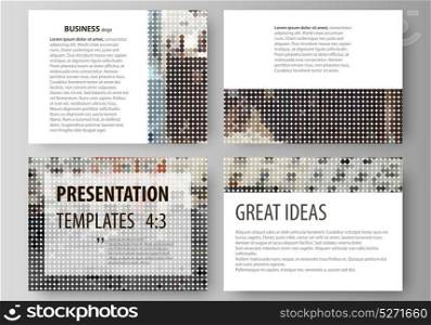 Set of business templates for presentation slides. Easy editable abstract vector layouts in flat design. Colorful background made of dotted texture, urban pattern.. Set of business templates for presentation slides. Easy editable abstract vector layouts in flat design. Colorful background made of dotted texture, urban pattern