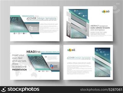Set of business templates for presentation slides. Easy editable abstract vector layouts in flat design. Technology background in geometric style made from circles.. Set of business templates for presentation slides. Easy editable abstract vector layouts in flat design. Technology background in geometric style made from circles