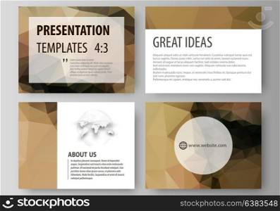Set of business templates for presentation slides. Easy editable abstract vector layouts in flat design. Beautiful background. Geometrical colorful polygonal pattern in triangular style.. Set of business templates for presentation slides. Easy editable abstract vector layouts in flat design. Beautiful background. Geometrical colorful polygonal pattern in triangular style