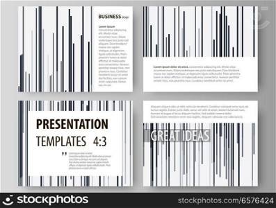 Set of business templates for presentation slides. Easy editable abstract vector layouts in flat design. Simple monochrome geometric pattern. Minimalistic background. Gray color shapes. Set of business templates for presentation slides. Easy editable abstract vector layouts in flat design. Simple monochrome geometric pattern. Minimalistic background. Gray color shapes.