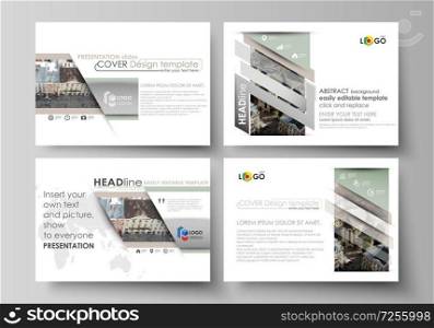 Set of business templates for presentation slides. Easy editable abstract vector layouts in flat design. Colorful background made of dotted texture for travel business, urban cityscape. Set of business templates for presentation slides. Easy editable abstract vector layouts in flat design. Colorful background made of dotted texture for travel business, urban cityscape.