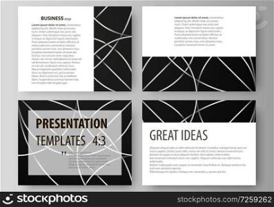 Set of business templates for presentation slides. Easy editable abstract vector layouts in flat design. Celtic pattern. Abstract ornament, geometric vintage texture, medieval classic ethnic style.. Set of business templates for presentation slides. Easy editable vector layouts in flat design. Celtic pattern. Abstract ornament, geometric vintage texture, medieval classic ethnic style.