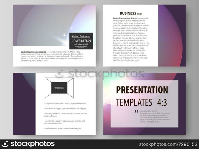 Set of business templates for presentation slides. Easy editable abstract vector layouts in flat design. Retro style, mystical Sci-Fi background. Futuristic trendy design.. Set of business templates for presentation slides. Easy editable abstract vector layouts. Retro style, mystical Sci-Fi background. Futuristic trendy design.