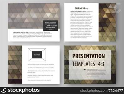Set of business templates for presentation slides. Easy editable abstract vector layouts in flat design. Abstract multicolored backgrounds. Geometrical patterns. Triangular and hexagonal style.. Set of business templates for presentation slides. Easy editable vector layouts in flat design. Abstract multicolored backgrounds. Geometrical patterns. Triangular and hexagonal style.