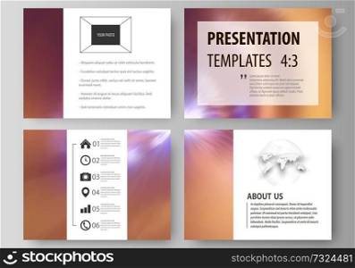 Set of business templates for presentation slides. Easy editable abstract vector layouts in flat design. Bright color colorful design, beautiful futuristic background.. Set of business templates for presentation slides. Easy editable abstract vector layouts in flat style. Bright color colorful design, beautiful futuristic background.