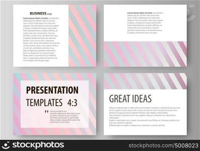 Set of business templates for presentation slides. Easy editable abstract vector layouts in flat style. Sweet pink and blue decoration, pretty romantic design, cute candy background.. Set of business templates for presentation slides. Easy editable abstract vector layouts in flat design. Sweet pink and blue decoration, pretty romantic design, cute candy background.