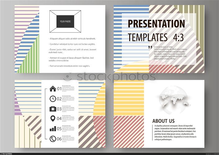 Set of business templates for presentation slides. Easy editable abstract vector layouts in flat style. Minimalistic design with lines, geometric shapes forming beautiful background.. Set of business templates for presentation slides. Easy editable abstract vector layouts in flat design. Minimalistic design with lines, geometric shapes forming beautiful background.