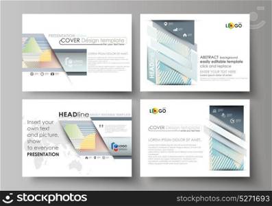 Set of business templates for presentation slides. Easy editable abstract vector layouts in flat style. Minimalistic design with lines, geometric shapes forming beautiful background.. Set of business templates for presentation slides. Easy editable abstract vector layouts in flat style. Minimalistic design with lines, geometric shapes forming beautiful background