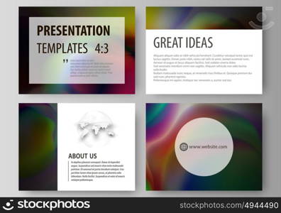 Set of business templates for presentation slides. Easy editable layouts in flat style, vector illustration. Colorful design background with abstract shapes, bright cell backdrop.. Set of business templates for presentation slides. Easy editable abstract layouts in flat design, vector illustration. Colorful design background with abstract shapes, bright cell backdrop.