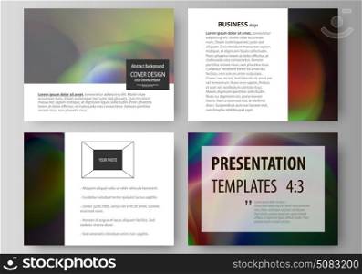 Set of business templates for presentation slides. Easy editable layouts in flat style, vector illustration. Colorful design background with abstract shapes, bright cell backdrop.. Set of business templates for presentation slides. Easy editable abstract layouts in flat design, vector illustration. Colorful design background with abstract shapes, bright cell backdrop.