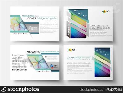 Set of business templates for presentation slides. Easy editable layouts in flat style, vector illustration. Colorful design background with abstract shapes and waves, overlap effect.. Set of business templates for presentation slides. Easy editable layouts in flat style, vector illustration. Colorful design background with abstract shapes and waves, overlap effect