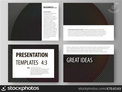 Set of business templates for presentation slides. Easy editable vector layouts in flat design. Dark color modern abstract background with colorful circles.. Set of business templates for presentation slides. Easy editable abstract vector layouts in flat design. Dark color modern abstract background with colorful circles.