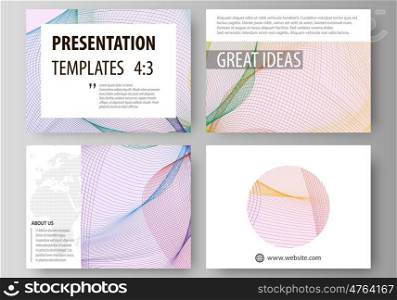 Set of business templates for presentation slides. Easy editable vector layouts in flat design. Colorful decoration with waves forming abstract beautiful background.. Set of business templates for presentation slides. Easy editable abstract vector layouts in flat design. Colorful decoration with waves forming abstract beautiful background