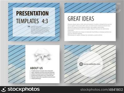 Set of business templates for presentation slides. Easy editable vector layouts in flat design. Blue color triangles and colorful polygones. Abstract polygonal style background.. Set of business templates for presentation slides. Easy editable abstract vector layouts in flat design. Blue color triangles and colorful polygones. Abstract polygonal style background.