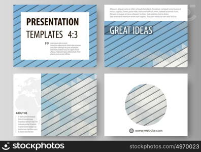 Set of business templates for presentation slides. Easy editable vector layouts in flat design. Blue color triangles and colorful polygones. Abstract polygonal style background.. Set of business templates for presentation slides. Easy editable abstract vector layouts in flat design. Blue color triangles and colorful polygones. Abstract polygonal style background.