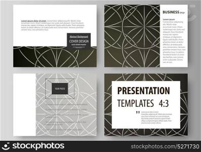 Set of business templates for presentation slides. Easy editable vector layouts in flat design. Celtic pattern. Abstract ornament, geometric vintage texture, medieval classic ethnic style.. Set of business templates for presentation slides. Easy editable vector layouts in flat design. Celtic pattern. Abstract ornament, geometric vintage texture, medieval classic ethnic style