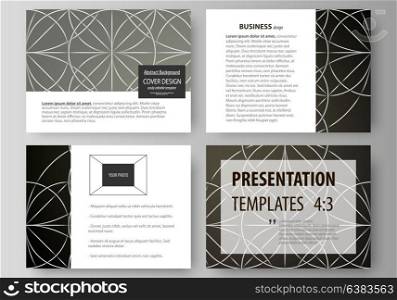 Set of business templates for presentation slides. Easy editable vector layouts in flat design. Celtic pattern. Abstract ornament, geometric vintage texture, medieval classic ethnic style.. Set of business templates for presentation slides. Easy editable abstract vector layouts in flat design. Celtic pattern. Abstract ornament, geometric vintage texture, medieval classic ethnic style.
