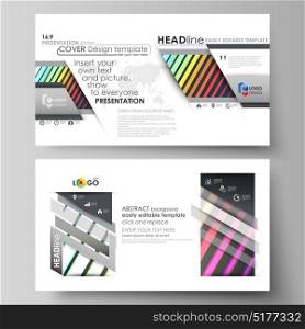 Set of business templates for presentation slides. Vector layouts in flat style. Bright color rectangles, colorful design with geometric rectangular shapes forming abstract beautiful background. Set of business templates for presentation slides. Vector layouts in flat style. Bright color rectangles, colorful design with geometric rectangular shapes forming abstract beautiful background.