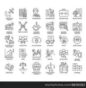 Set of Business thin line icons for any web and app project.